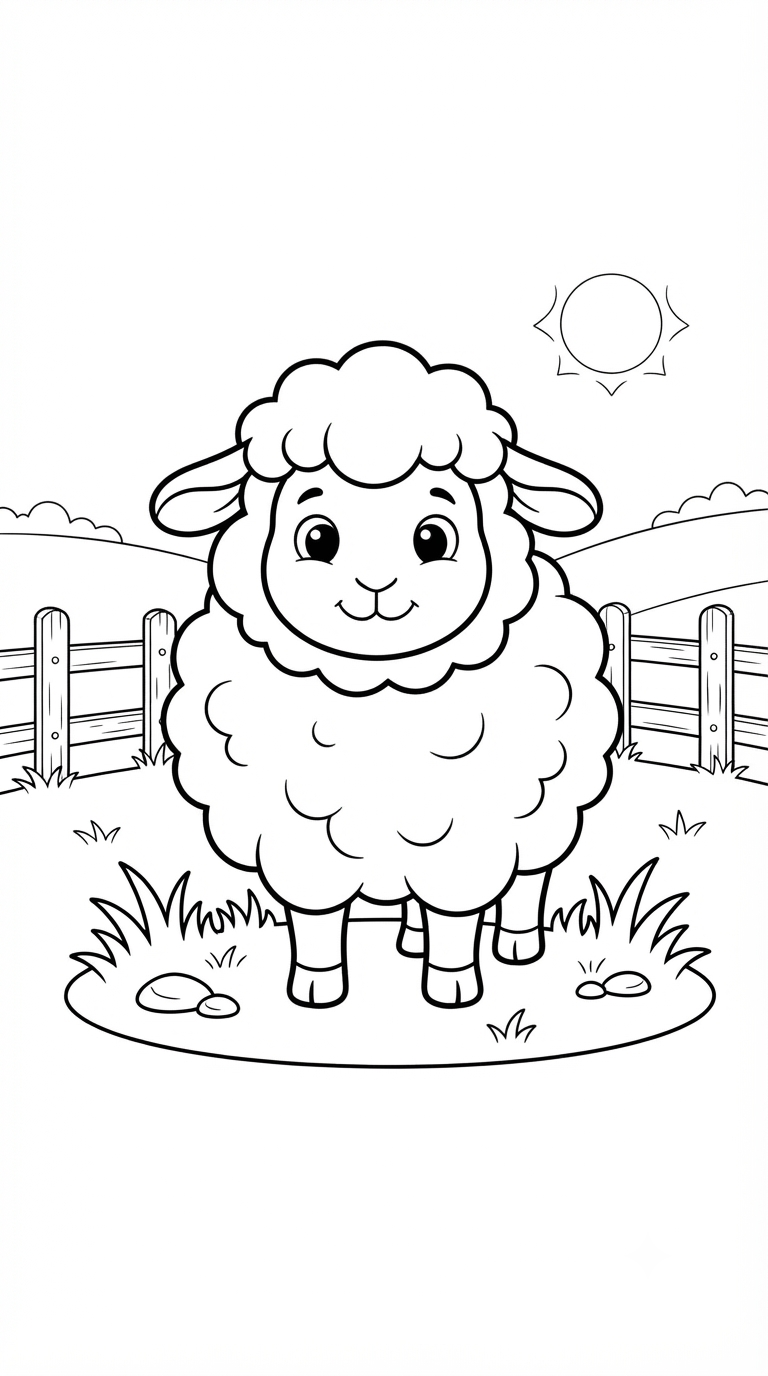 desenhos de animais da fazenda para colorir: Ovelha