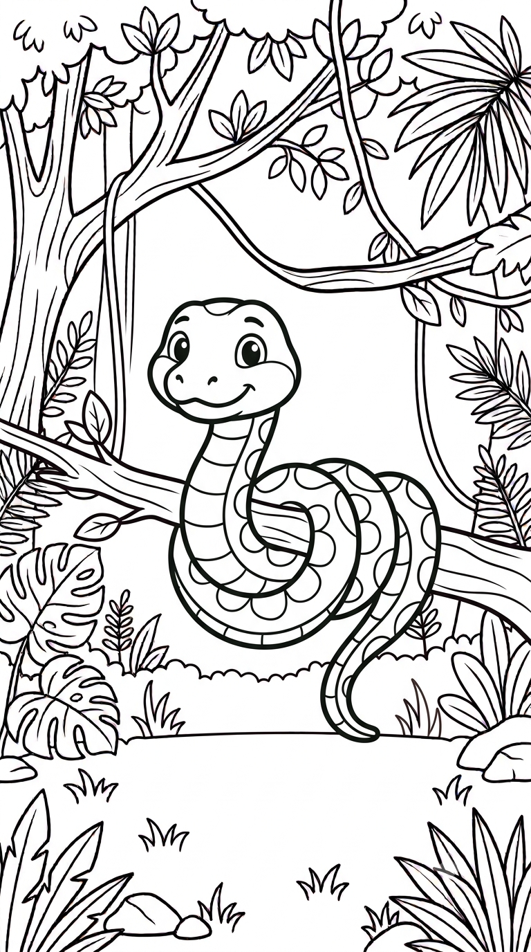 desenhos de animais da selva para colorir: Cobra