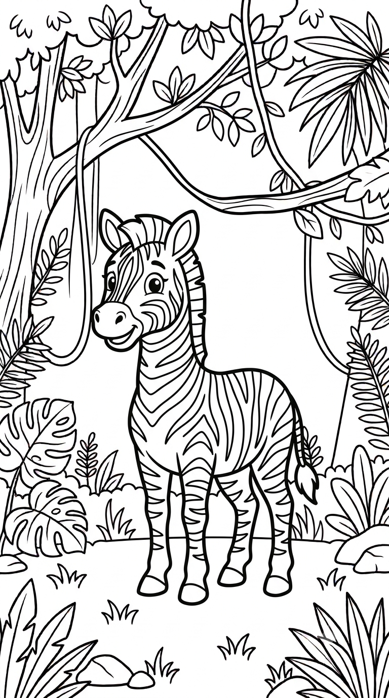 desenhos de animais da selva para colorir: Zebra