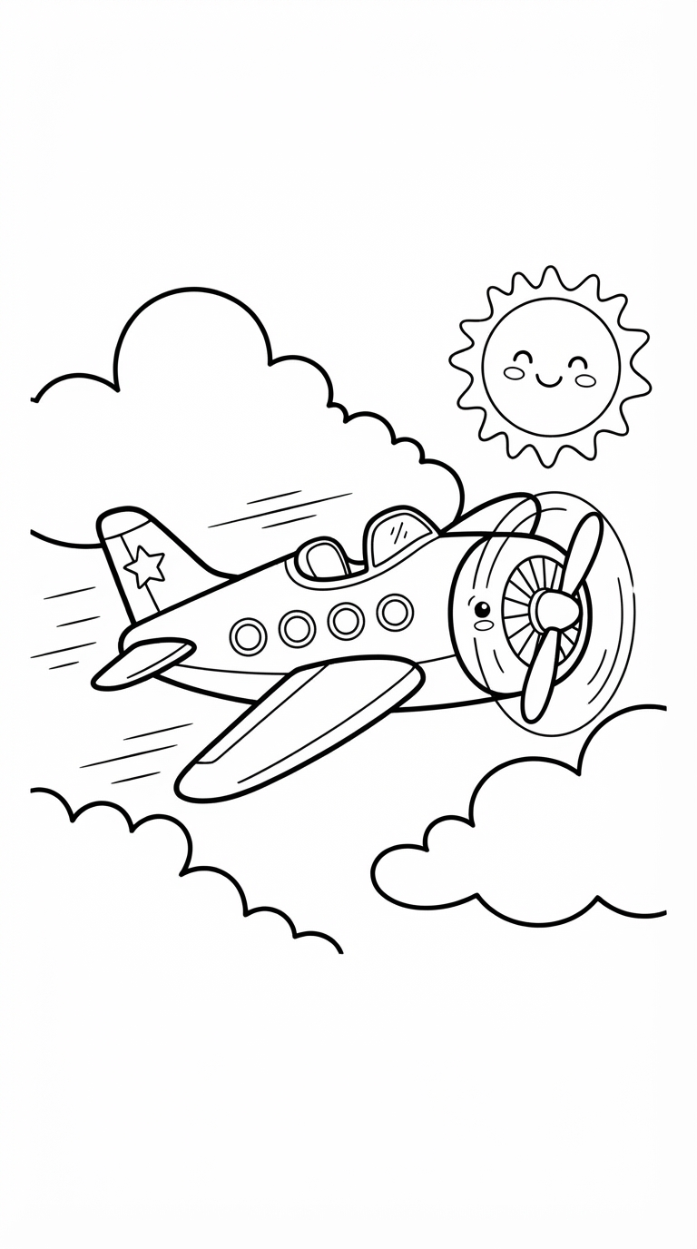 desenhos de aviões para colorir: Aviãozinho de Hélice