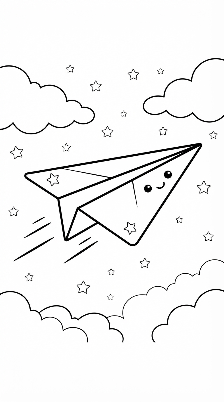 desenhos de aviões para colorir: Avião de Papel