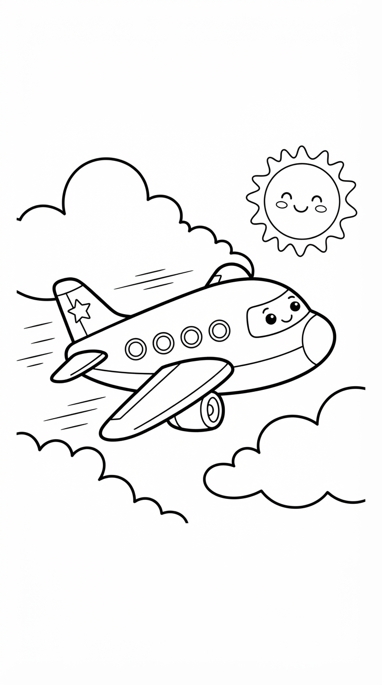 desenhos de aviões para colorir: Avião de Passageiros