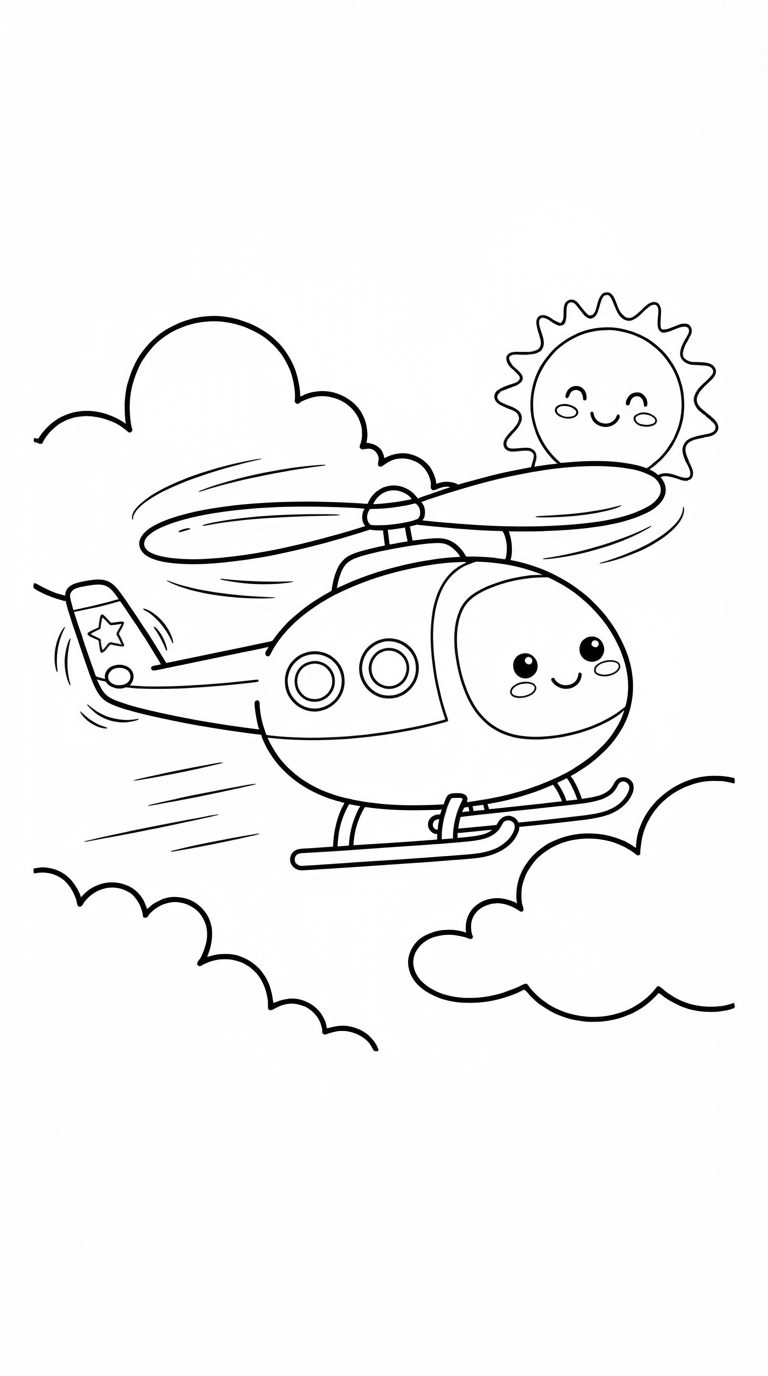desenhos de aviões para colorir: Helicóptero