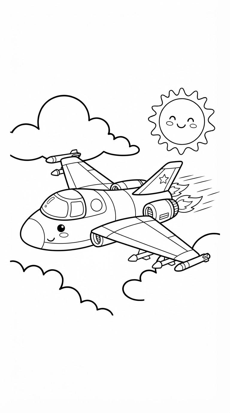 desenhos de aviões para colorir: Jato