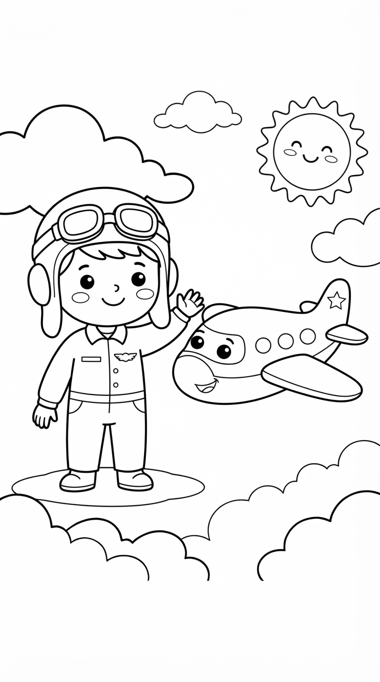 desenhos de aviões para colorir: Piloto
