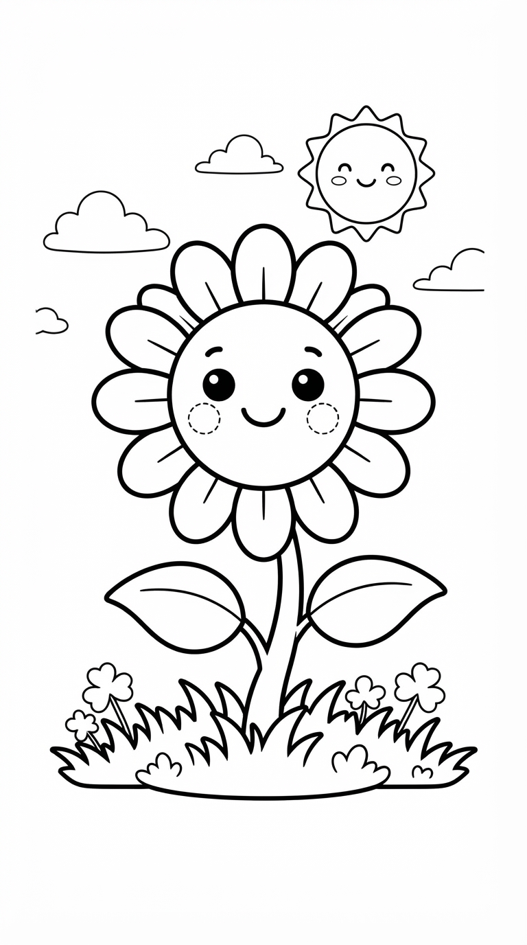 desenhos de borboletas e flores para colorir: Girassol