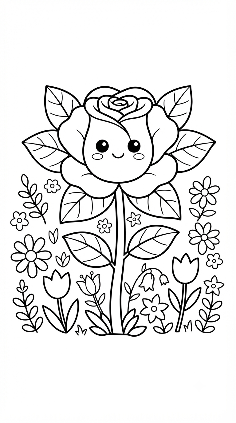 desenhos de borboletas e flores para colorir: Rosa