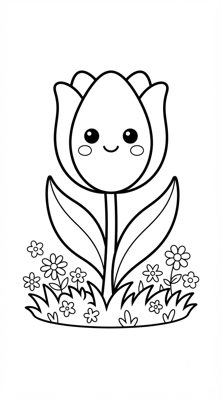 desenhos de borboletas e flores para colorir: Tulipa
