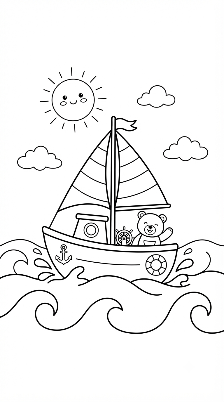 desenhos de carros para colorir: Barco