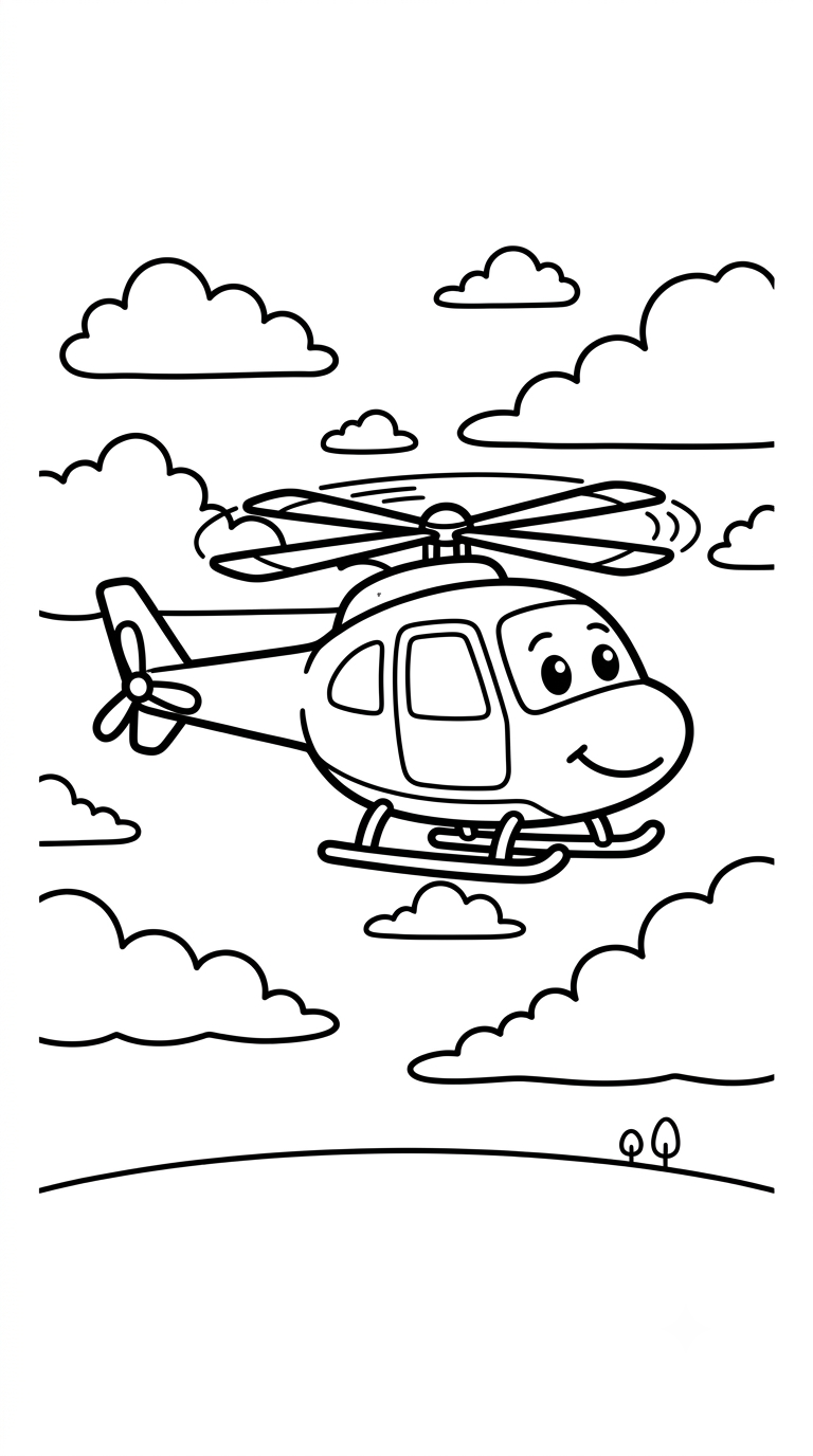 desenhos de carros para colorir: Helicóptero