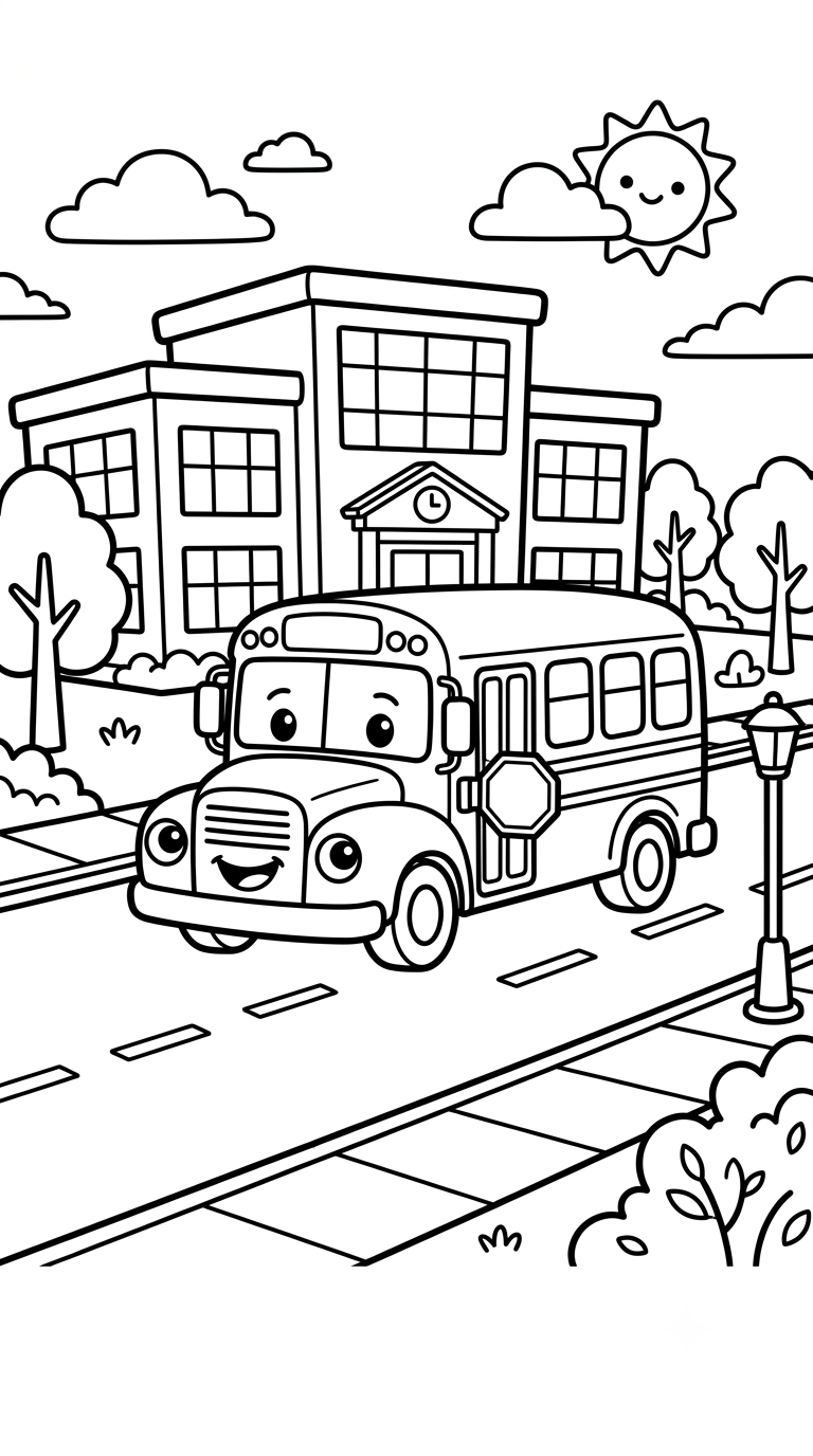 desenhos de carros para colorir: Ônibus Escolar