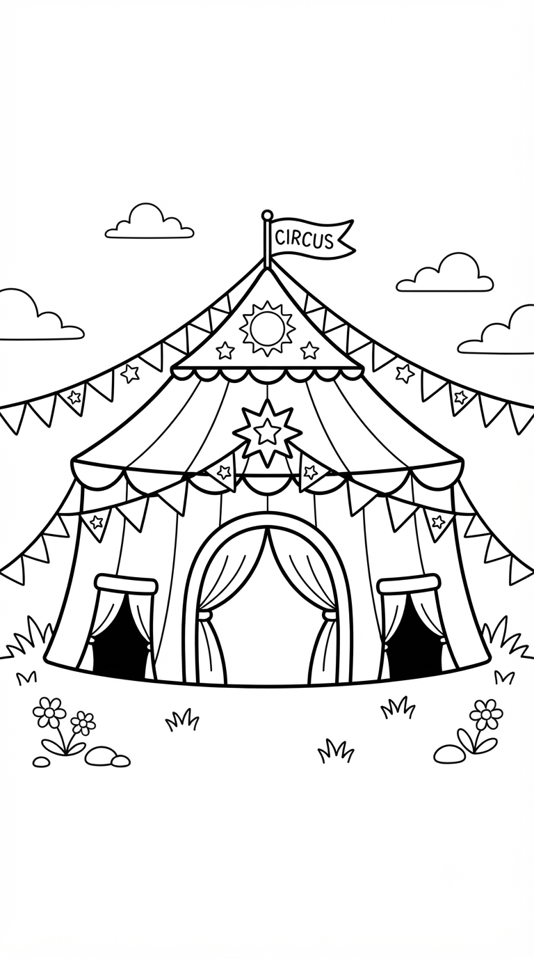 desenhos de circo para colorir: Tenda do Circo