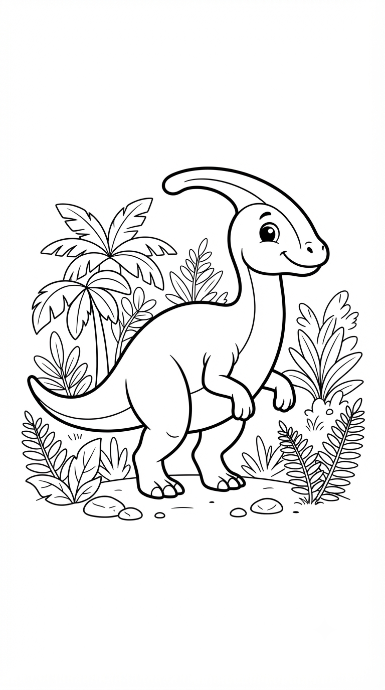 desenhos de dinossauro para colorir: Parassaurolofo