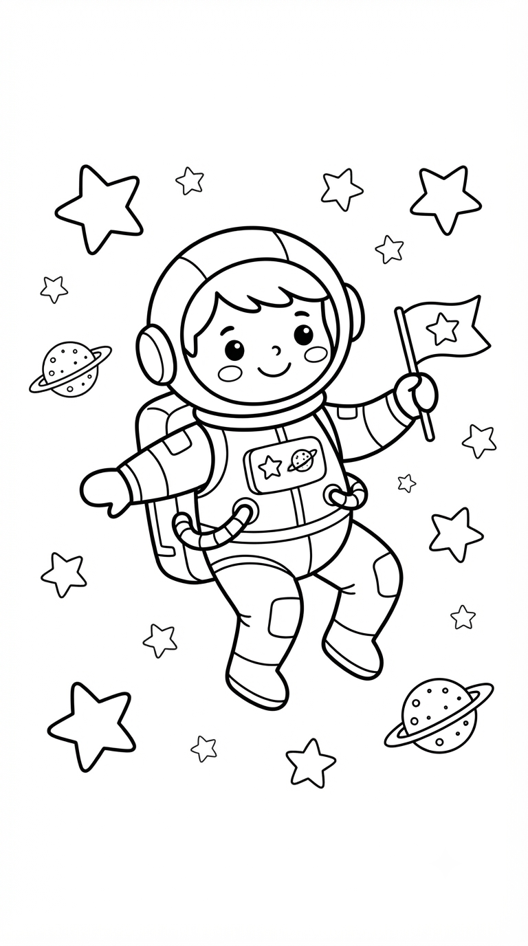 desenhos de espaço para colorir: Astronauta