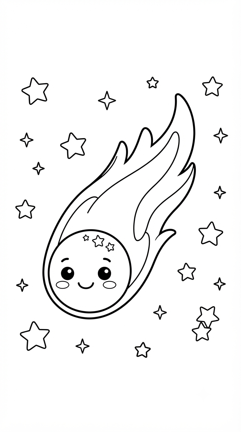 desenhos de espaço para colorir: Cometa