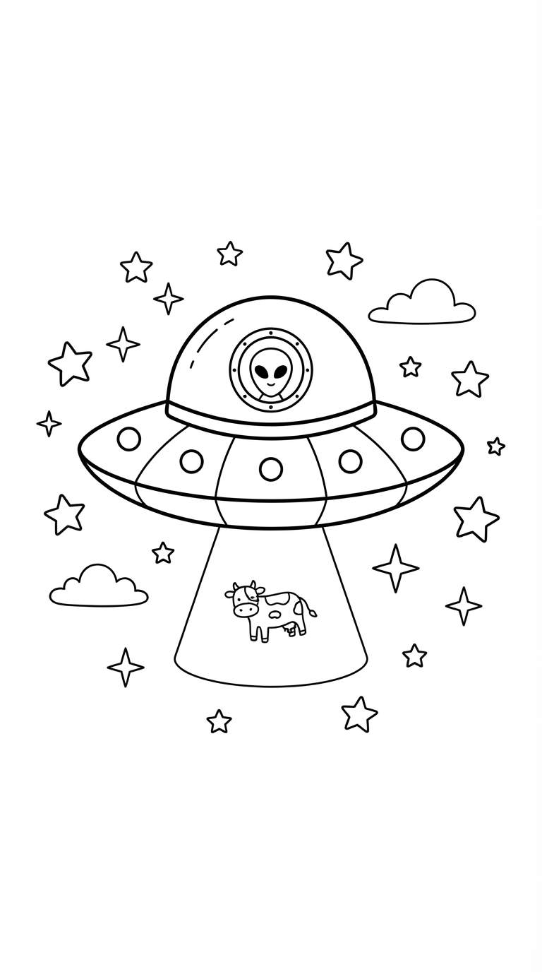 desenhos de espaço para colorir: Disco Voador