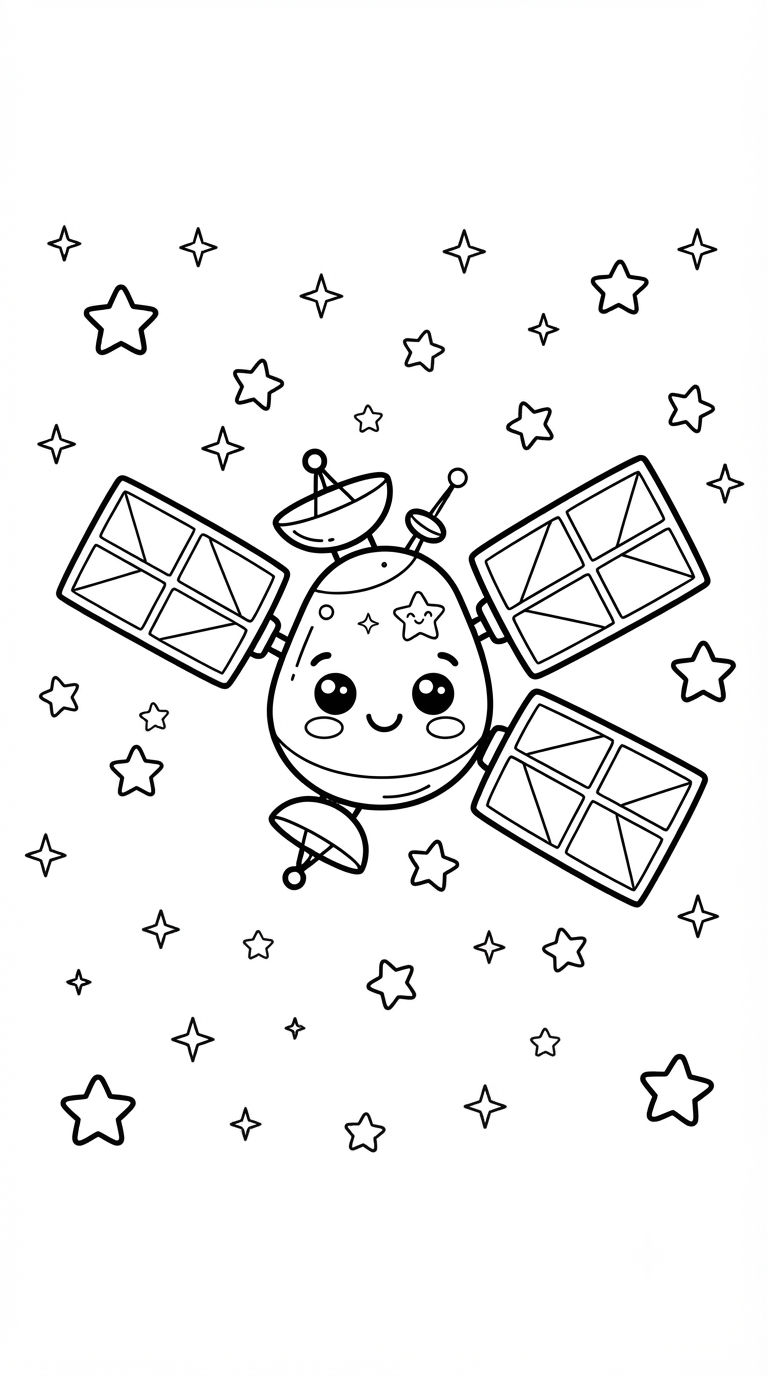 desenhos de espaço para colorir: Satélite