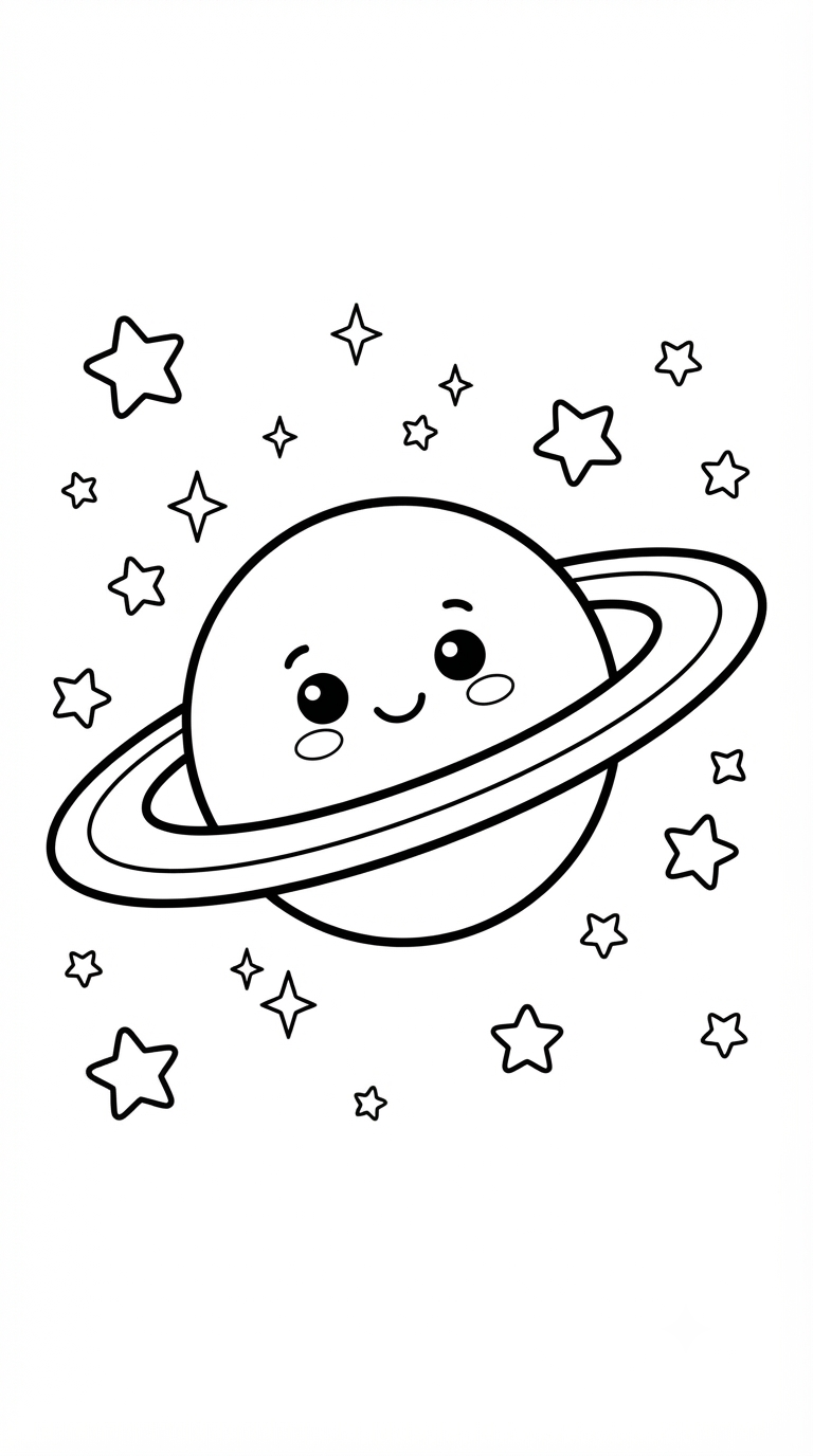 desenhos de espaço para colorir: Planeta Saturno