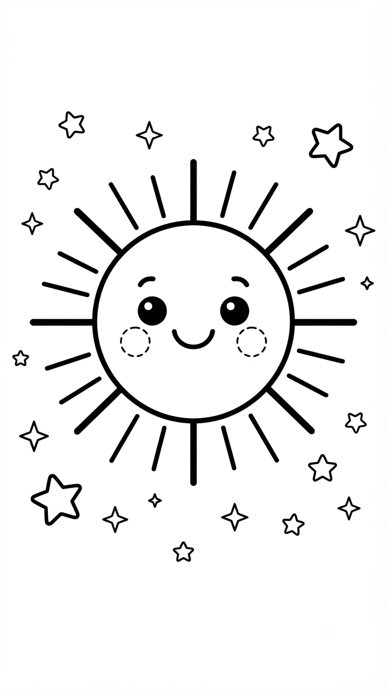desenhos de espaço para colorir: Sol