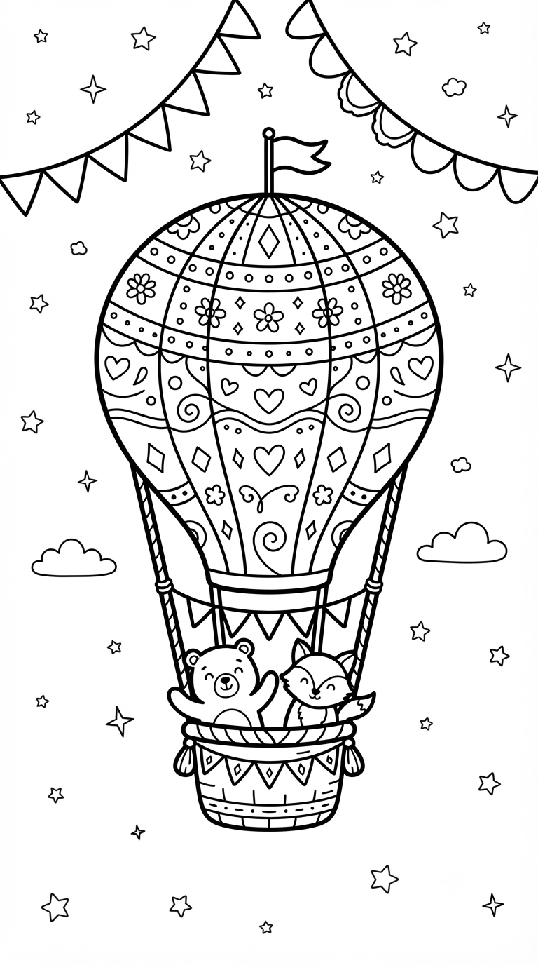 desenhos de Festa Junina para colorir: Balão Junino