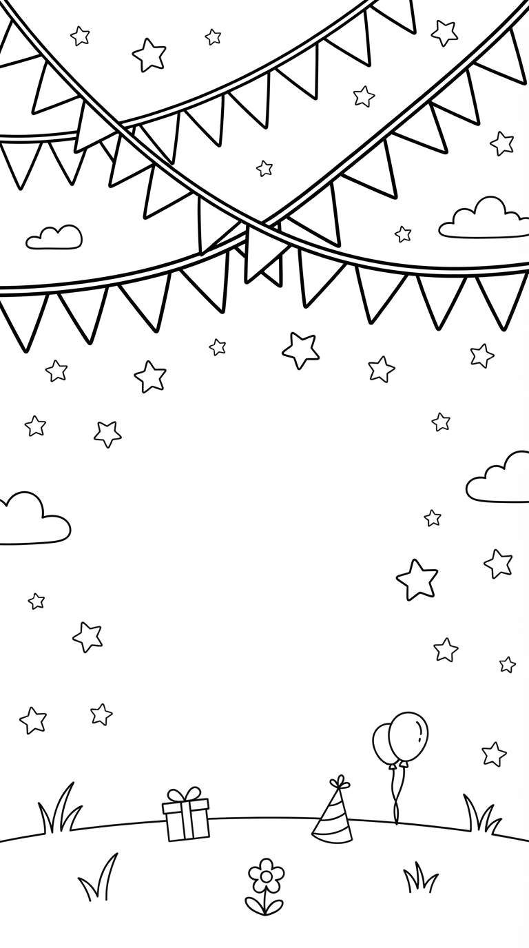 desenhos de Festa Junina para colorir: Bandeirinhas