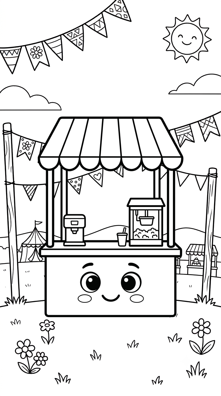 desenhos de Festa Junina para colorir: Barraquinha