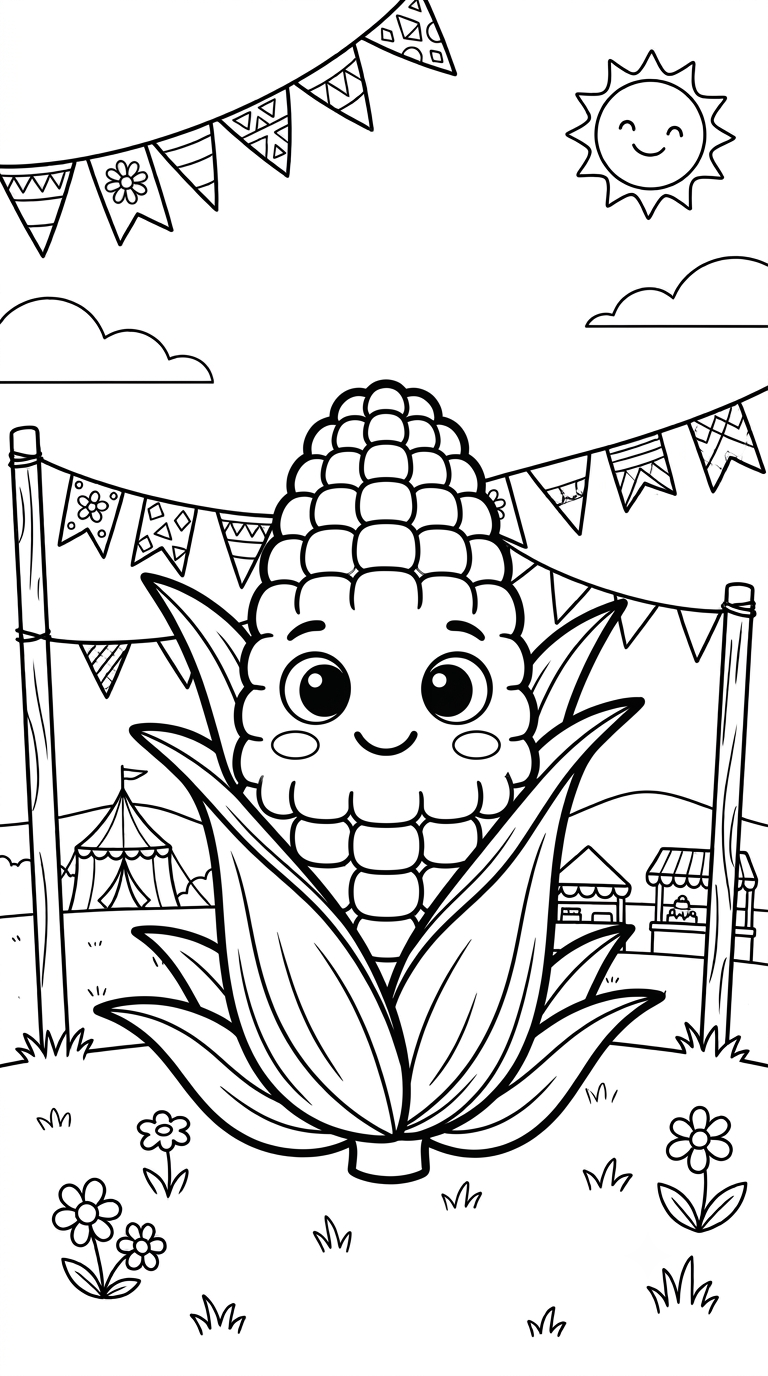 desenhos de Festa Junina para colorir: Espiga de Milho