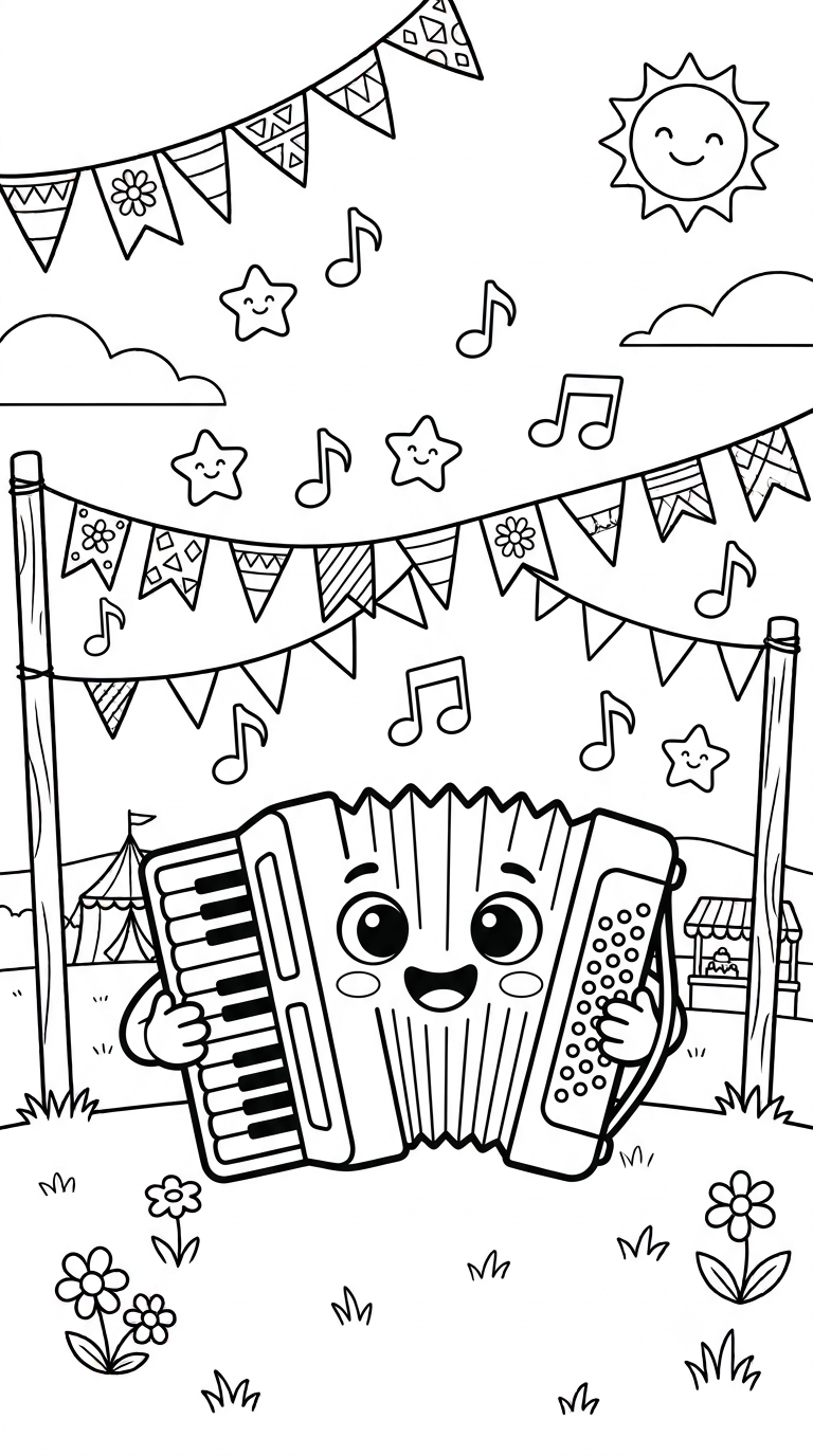 desenhos de Festa Junina para colorir: Sanfona