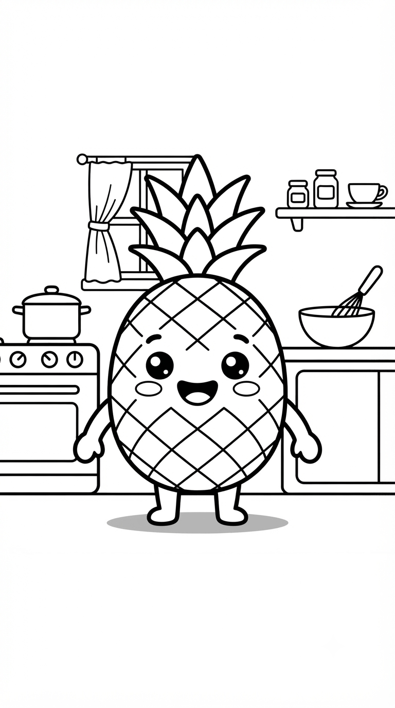 desenhos de frutas para colorir: Abacaxi