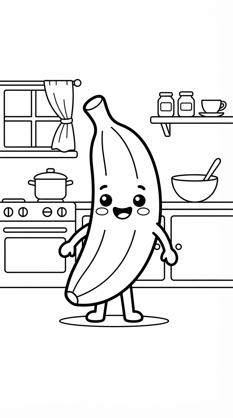 desenhos de frutas para colorir: Banana