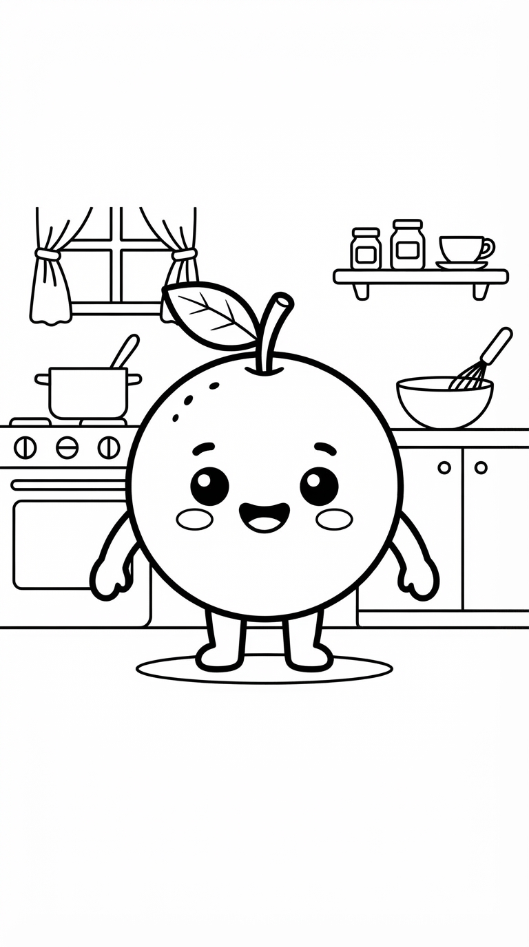 desenhos de frutas para colorir: Laranja
