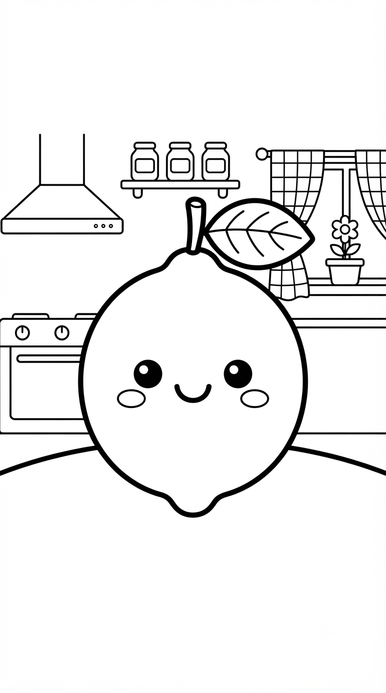 desenhos de frutas para colorir: Limão
