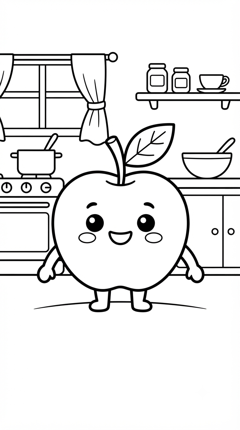 desenhos de frutas para colorir: Maçã