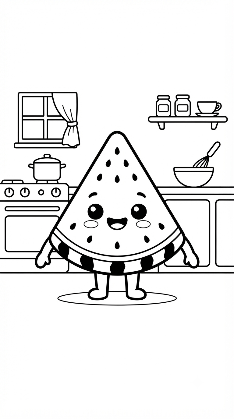 desenhos de frutas para colorir: Melancia