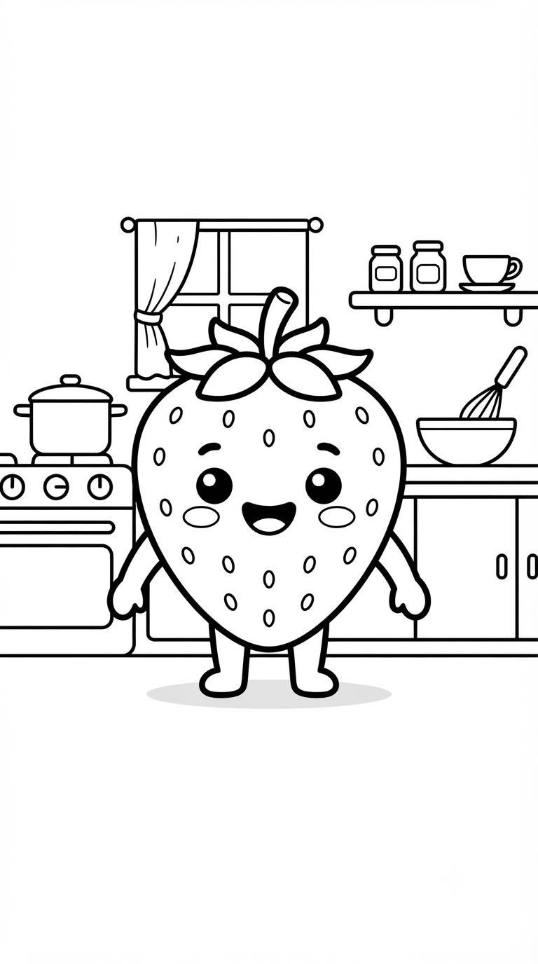 desenhos de frutas para colorir: Morango