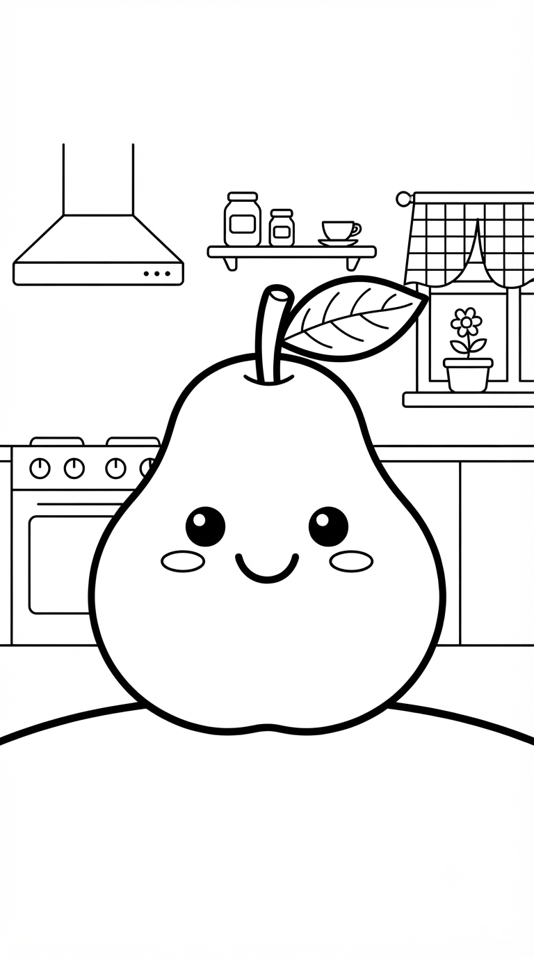 desenhos de frutas para colorir: Pera