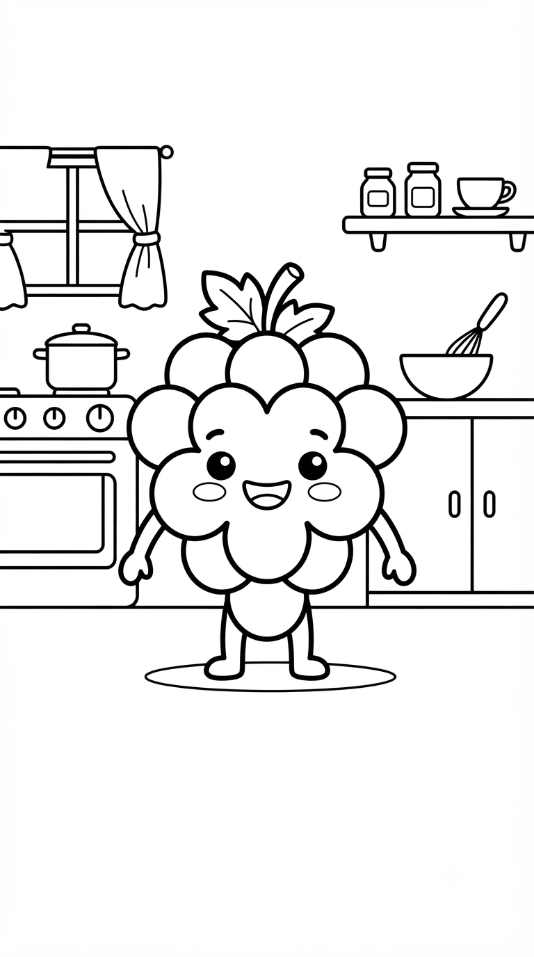 desenhos de frutas para colorir: Uva