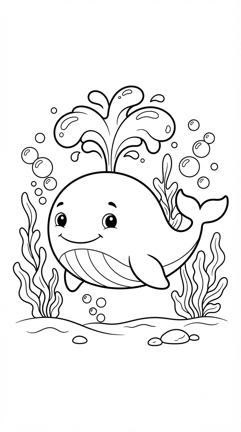 desenhos do fundo do mar para colorir: Baleia