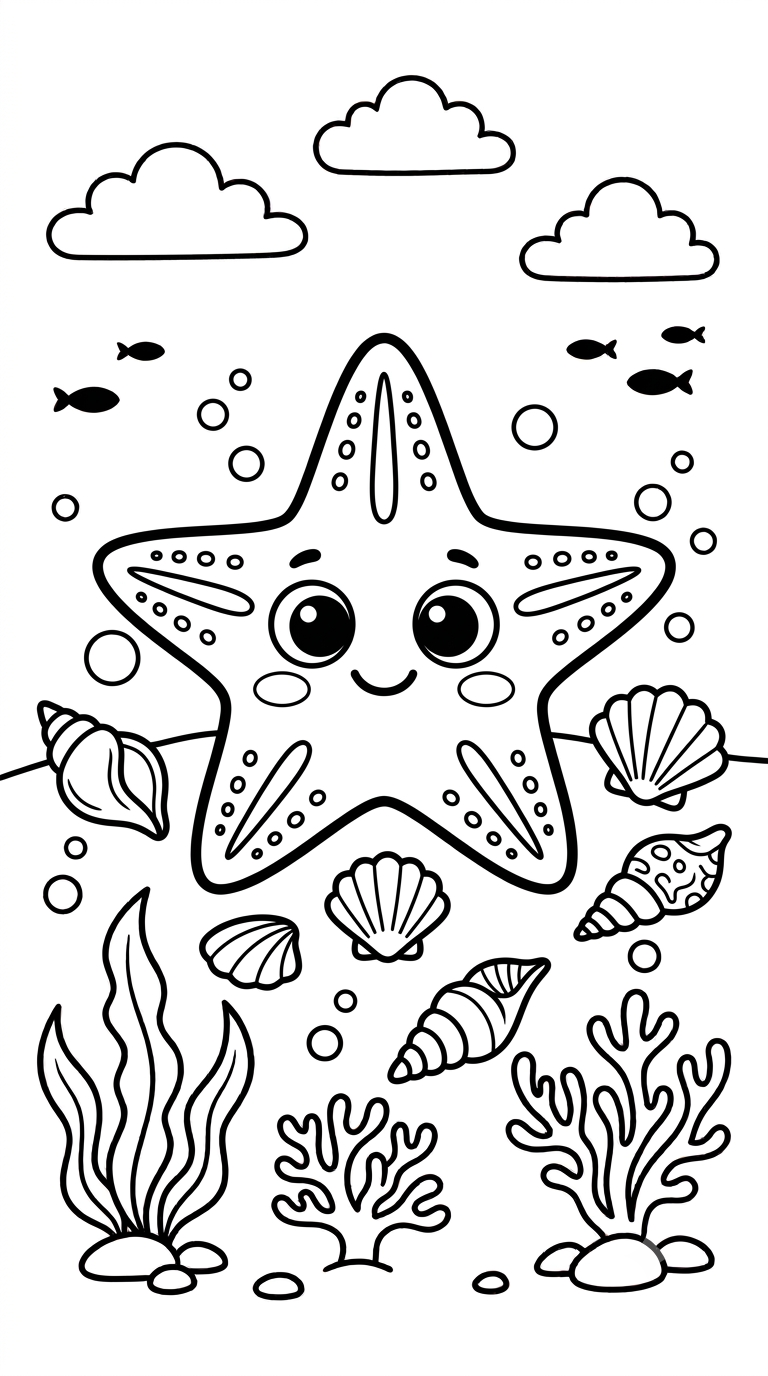 desenhos do fundo do mar para colorir: Estrela-do-Mar