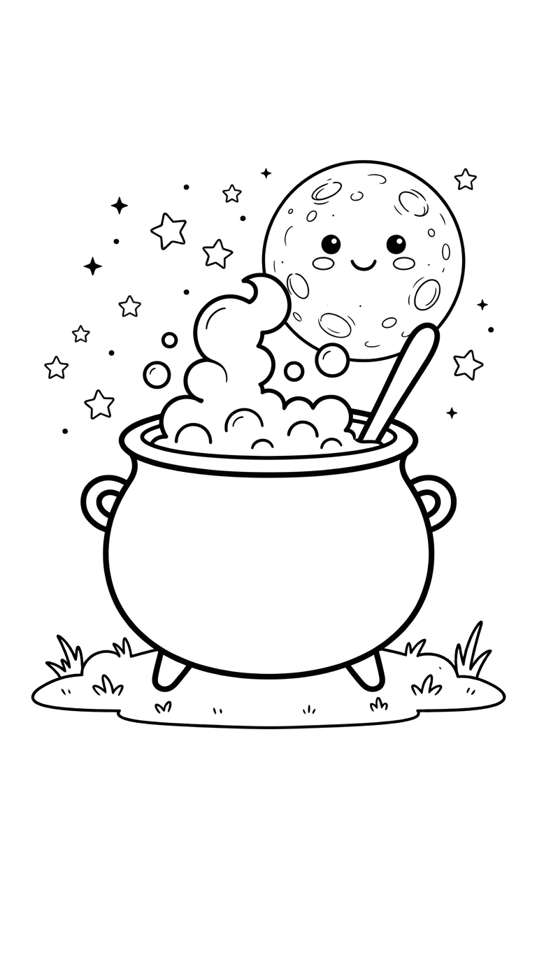 desenhos de Halloween para colorir: Caldeirão