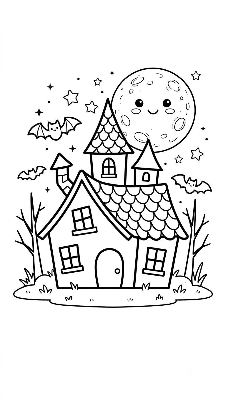 desenhos de Halloween para colorir: Casa Assombrada