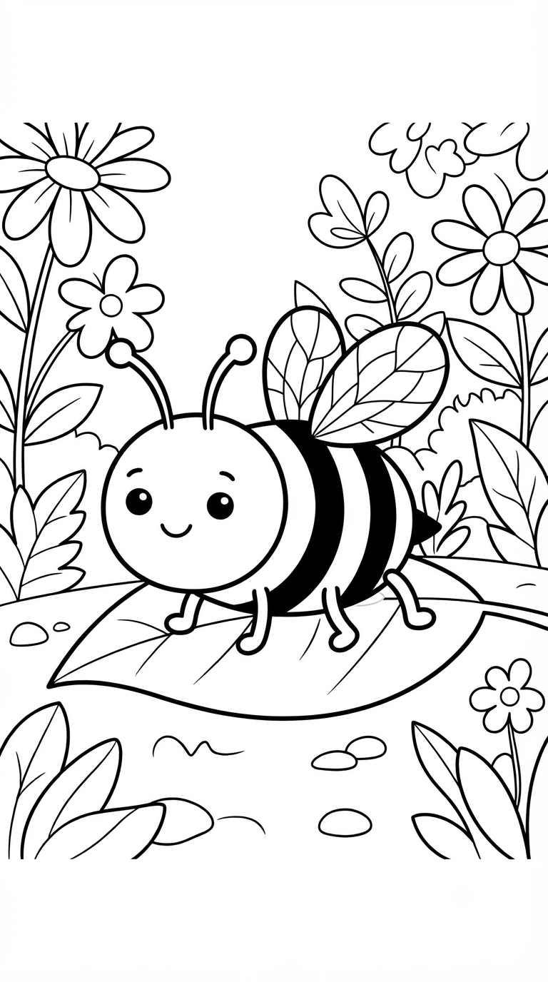 desenhos de insetos para colorir: Abelha