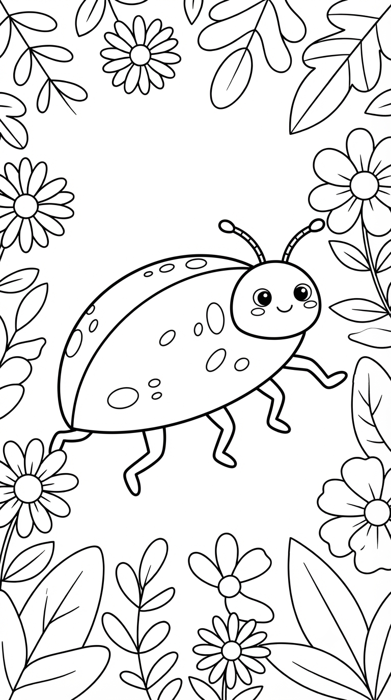desenhos de insetos para colorir: Besouro