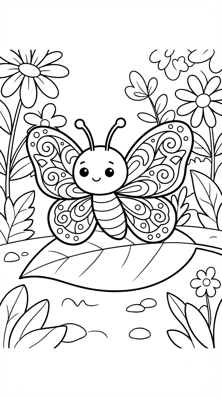 desenhos de insetos para colorir: Borboleta