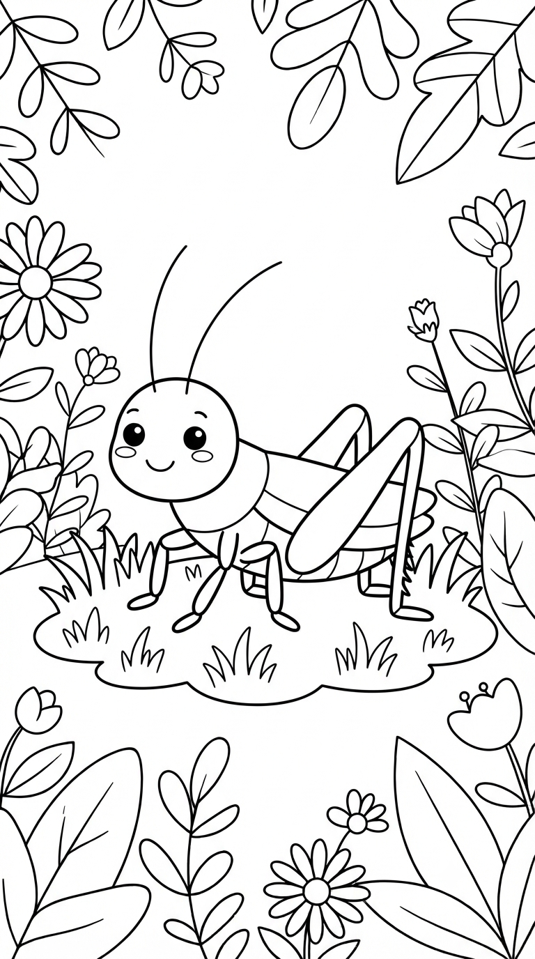 desenhos de insetos para colorir: Grilo