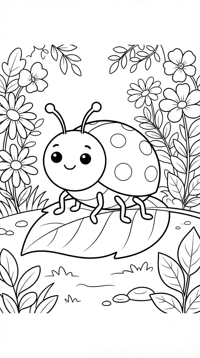 desenhos de insetos para colorir: Joaninha