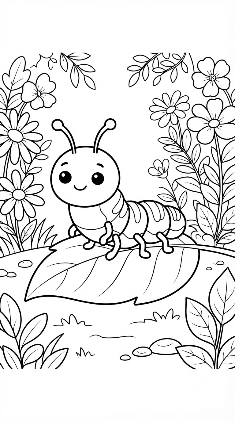 desenhos de insetos para colorir: Lagarta