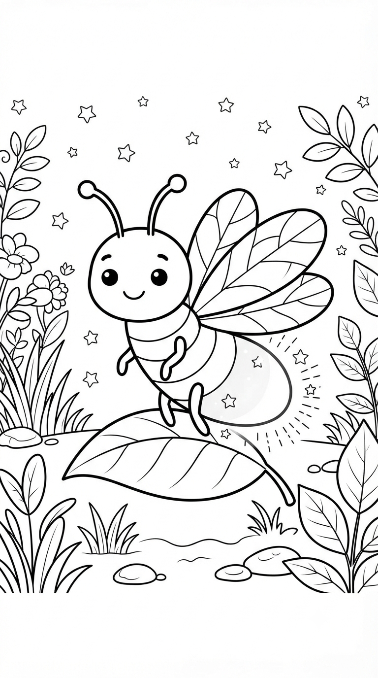 desenhos de insetos para colorir: Vaga-lume