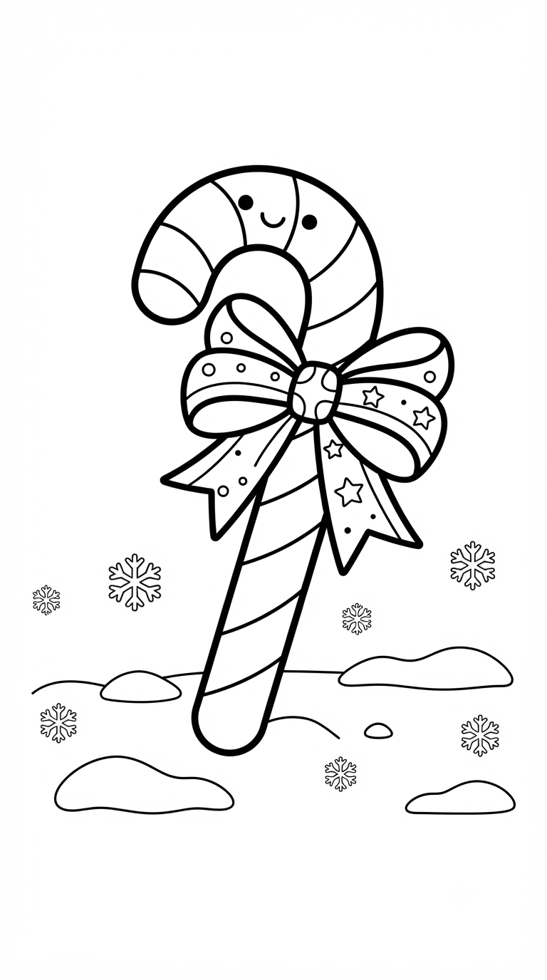 desenhos de natal para colorir: Bengala Doce