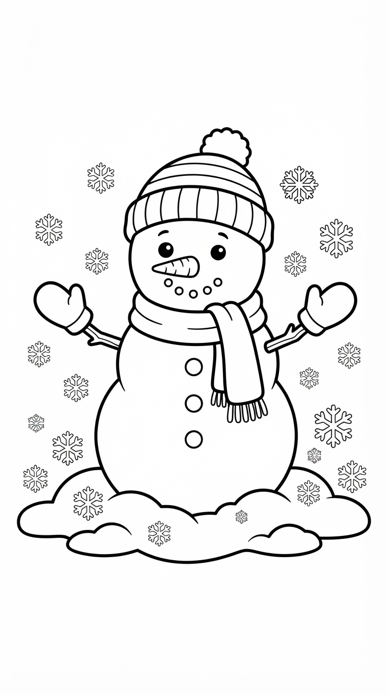 desenhos de natal para colorir: Boneco de Neve